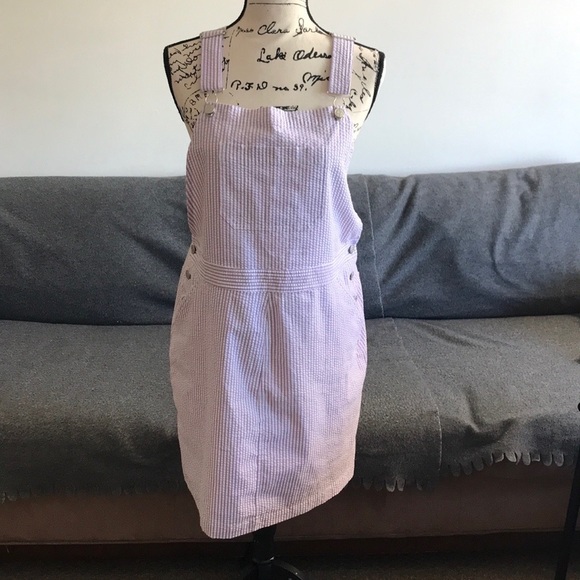 Denim&Co Dresses & Skirts - Denim & Co. purple striped overall skirt size L